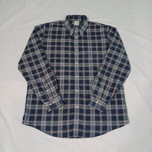 Brooks Brothers Shirt Men Blue Sz XL Long Sleeve Button Up Supima Plaid Non Iron